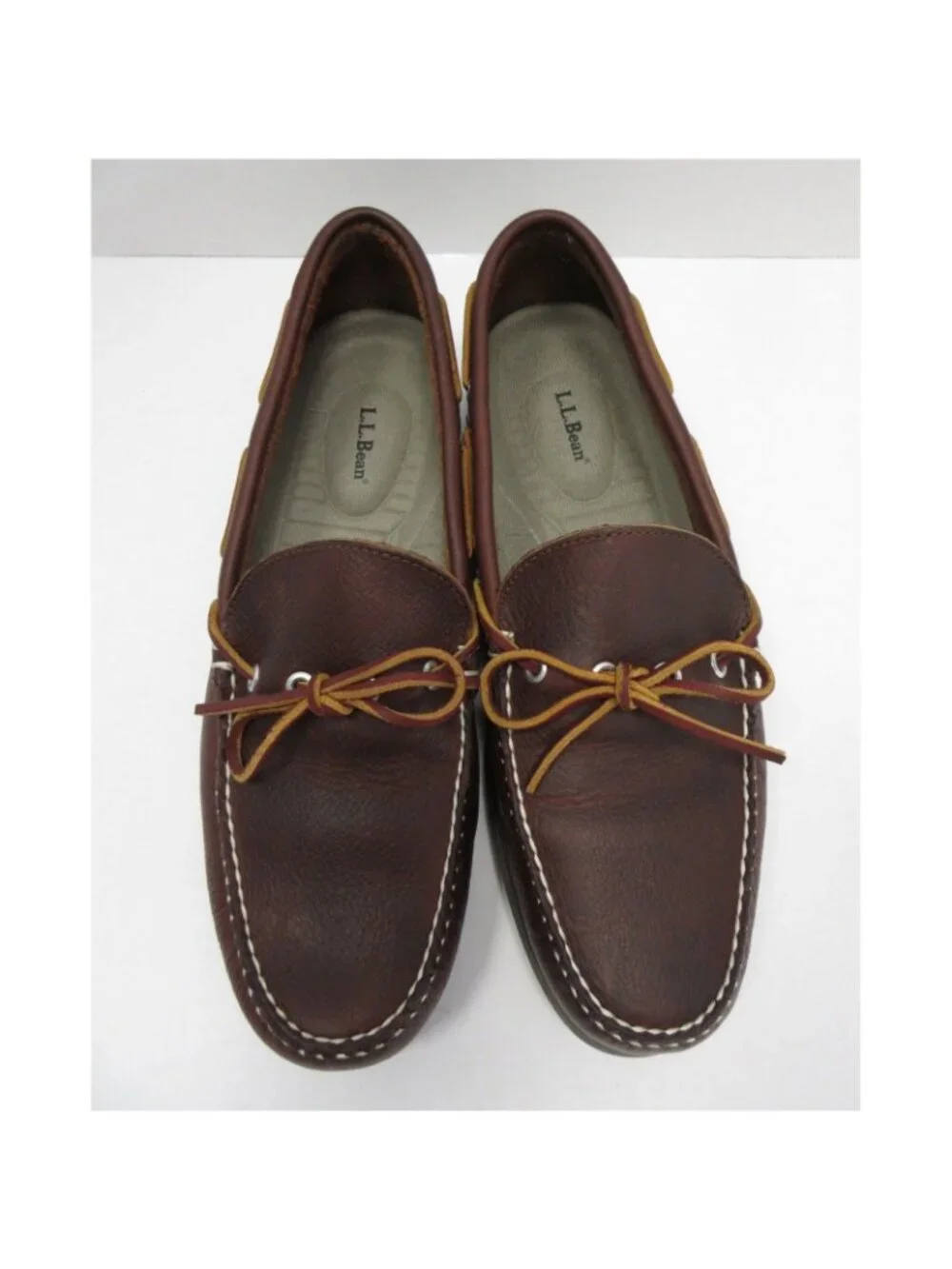 LL Bean Boat Shoes 11 D Dark Loafer Leather Moccasin Slip On Classic